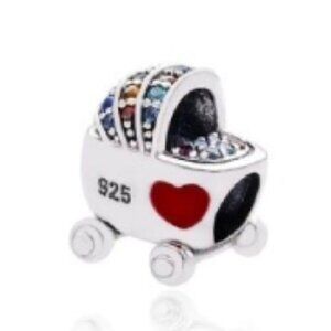 Sterling Silver Baby Stroller Charm